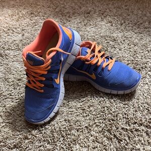 Nike Blue and Orange Athletic Shoes
